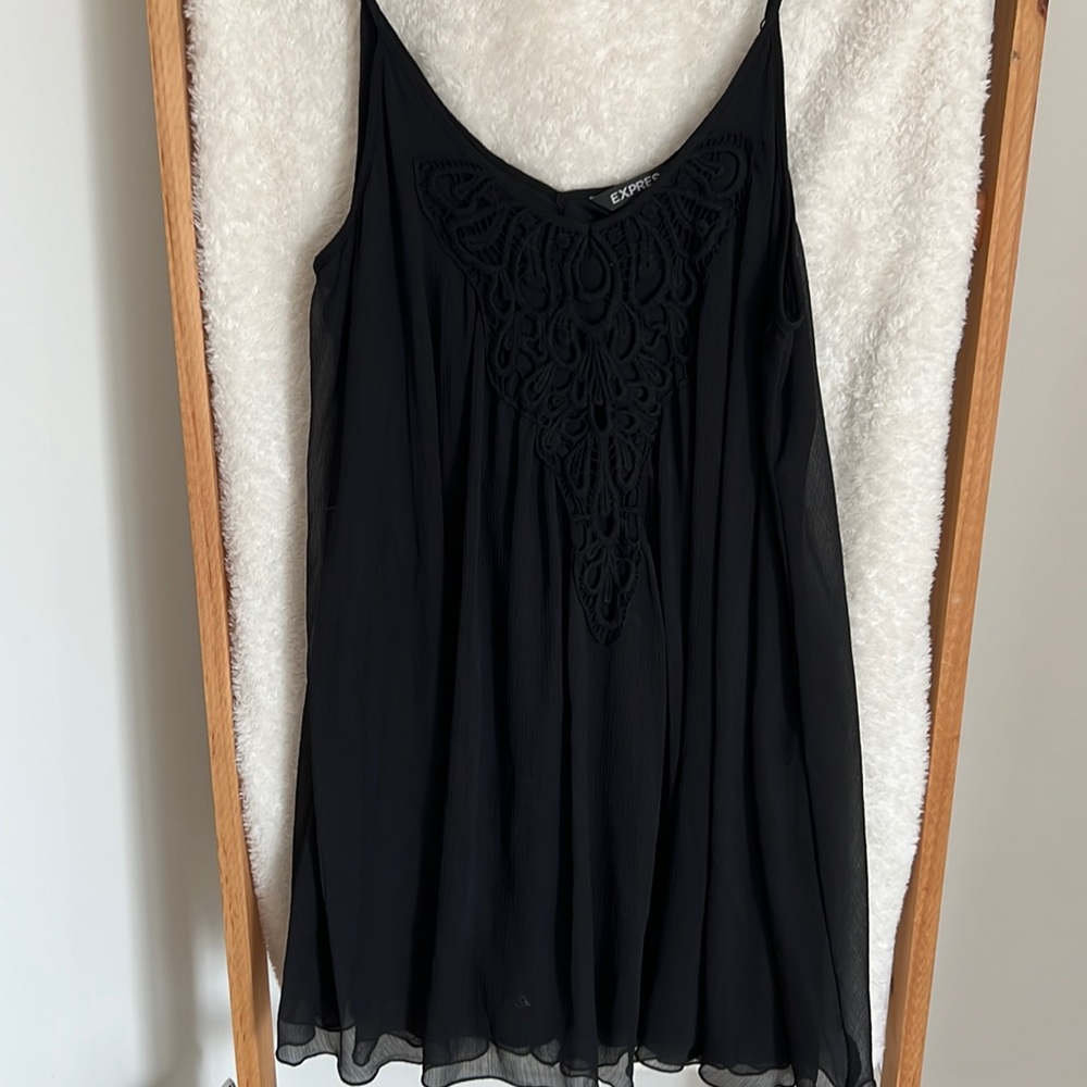 Express Black Crochet Dress